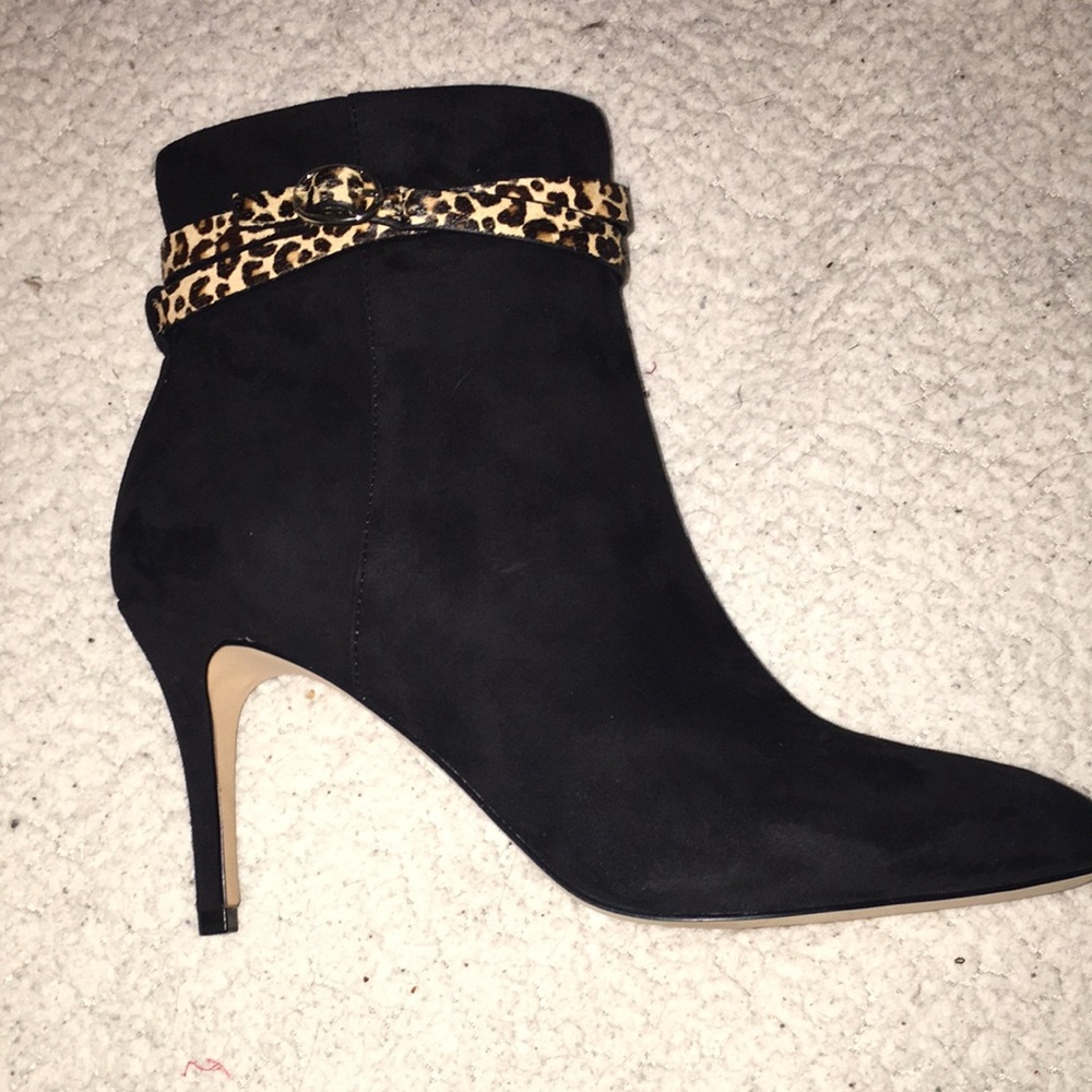 Essex lane black Kami bootie in a faux suede material.
